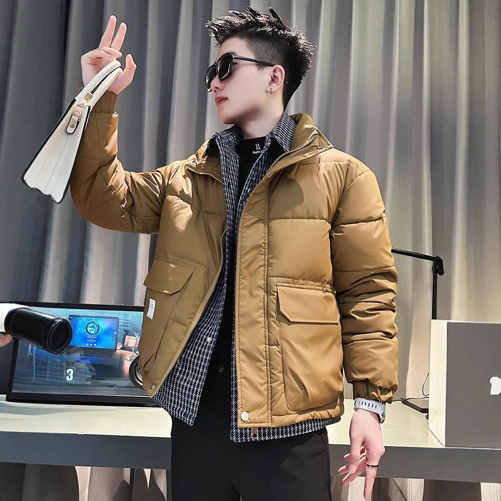 Fake Two Pieces of Eiderdown Cotton-padded Jacket Men's Winter Frock Cotton-padded Clothes Men's New Men's Winter Coat.