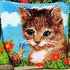 Cute Animal Latch Hook Rug Kits Pillows Smyrna Package Carpet Cat Embroidery Latch Hook Kit Diy Cross Stitch Pillow Knooppakket