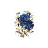 Self-adhesive Gorgeous Blue Peony Wall Stickers Large Flowers for Dining Room Accent Wall Home Decor