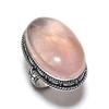 Δαχτυλίδι Κοσμήματα από Ασήμι 925 με Ροζ Χαλαζία Εθνικό Μέγεθος 8.5 l4H75