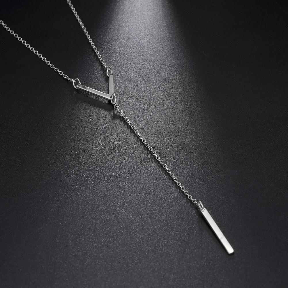 V Shaped Necklace with Bar for Women Stainless Steel Gold Chain Necklaces Party Jewelry Gifts