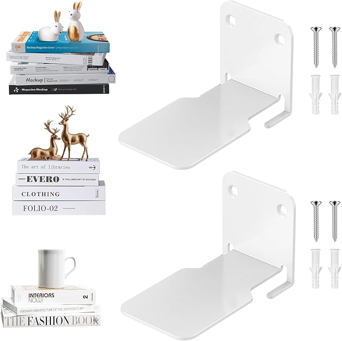 Heavy-Duty Invisible Floating Bookshelf Holder No Drill Hidden Hanging Storage Organizer for Bedroom Living Room Office Library