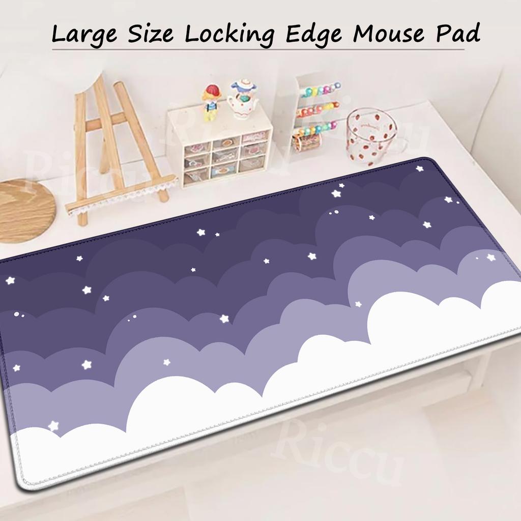 Large Size Pink Mousepad xcm Pastel Clouds Deskmat XXL Kawaii Nonslip Mouse Pad Cute Mice Rugs Extended Gaming Keyboard Mat