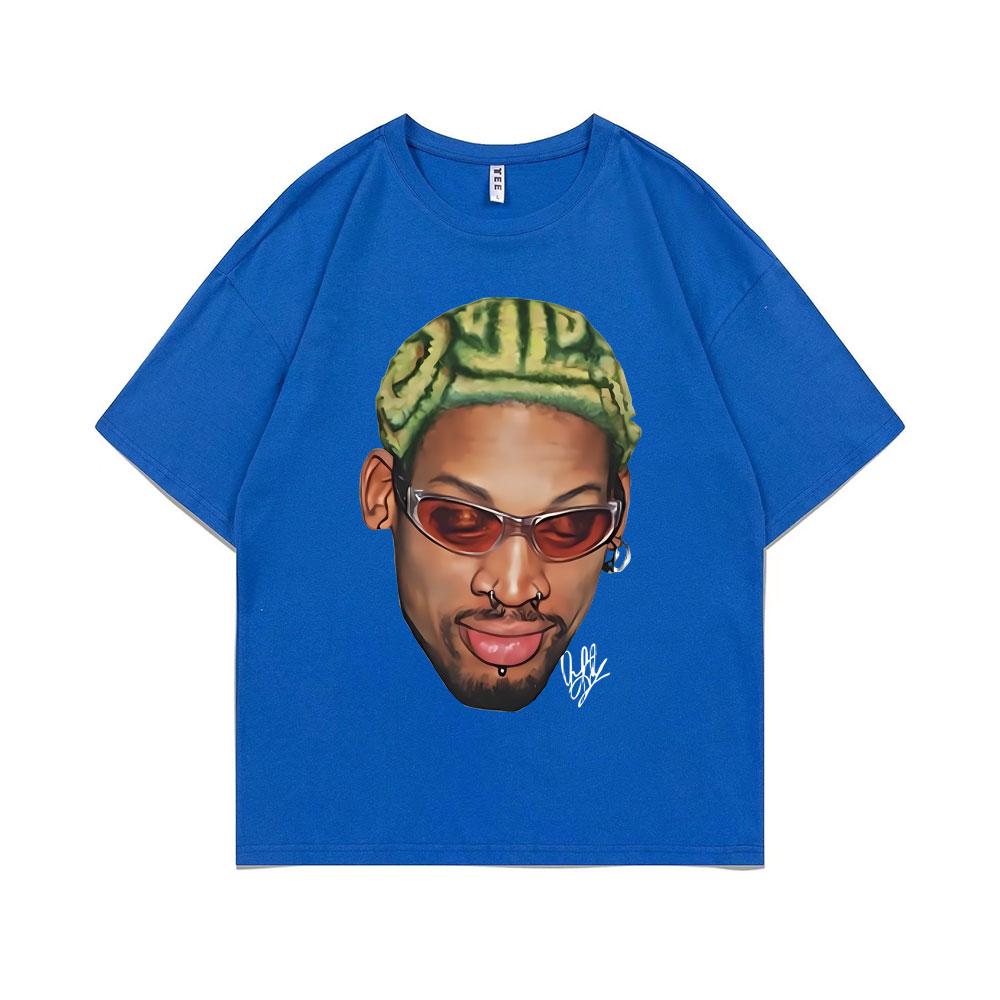 The Worm Dennis Rodman Big Face Graphic T-shirt Men Women Hip Hop Oversized  Basketball Boys T Shirts Unisex Vintage Casual Tees
