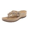 Fashion Fashion Flower Decor Wedge Flip Flops Women 2025 Summer Clip Toe Beach Slippers Woman Comfortable Non Slip Casual Slides Sandals