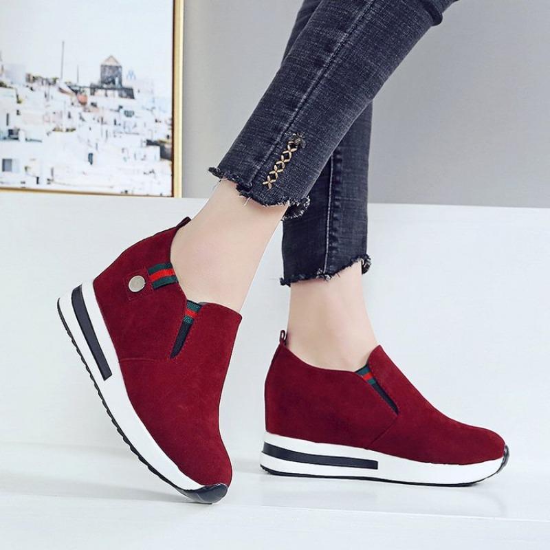 Women's Plus Size Platform Wedge Loafers, Thick Sole Hidden Lift Dress Shoes