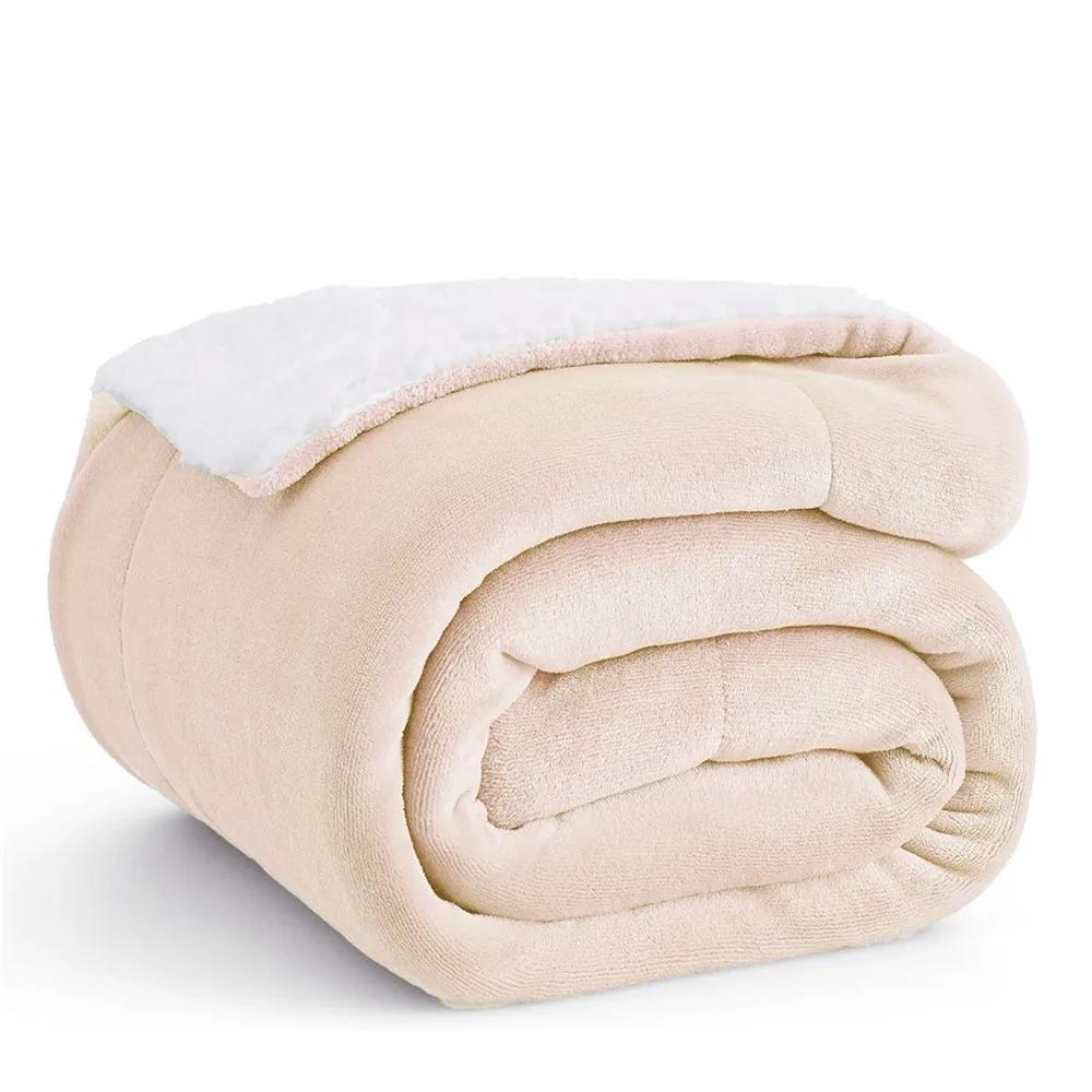 Modern Simple Best-selling Sherpa Lamb Wool Blanket Four Season Universal Solid Color Double-layer Flannel Office Nap Blanket