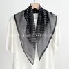 Polka dot small square scarf silk scarf women's matching shirt professional flight attendant neck protection neck circumference neck tulle scarf scarf