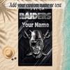 Beach TowelLas Vegas Raiders Custom Name Text Personalized Soft Towel for Beach Pool Indoor Home Decor Gift