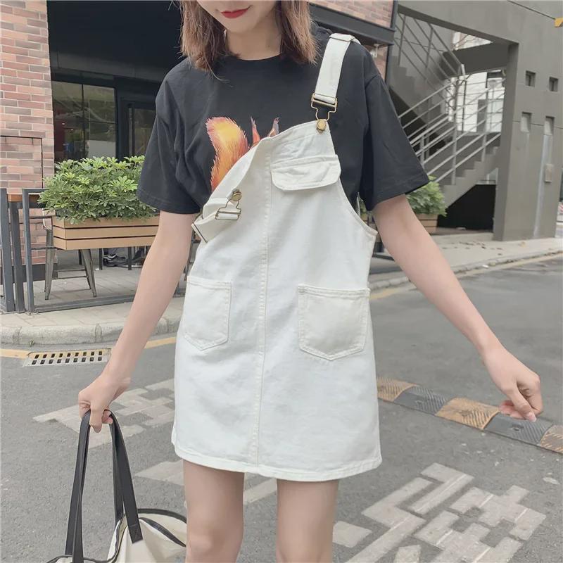 Women's Plus Size Korean Denim Overall Skirt - Loose and Slimming Fit