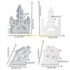 92MF Castle House Candle Holder Castings Molds Resins Moulds Gypsum Clay Molds Candlesticks Silicone Molds Home Decorations