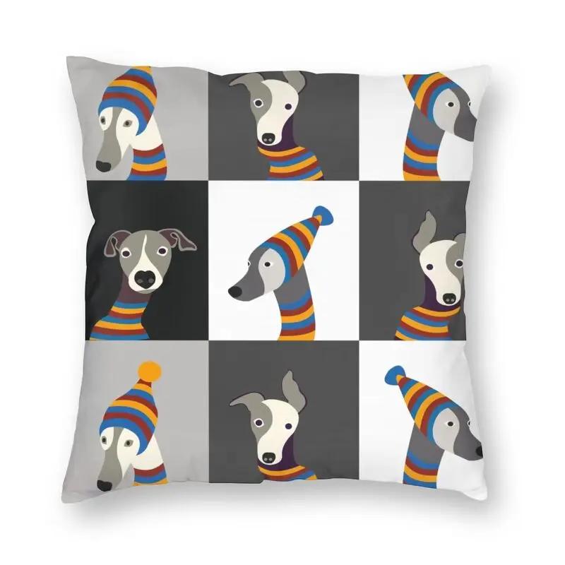Cartoon Puppy Cushion Cover Sofa Home Decor Greyhound Square Pillow  Car    Moda