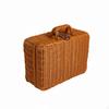 Faux Rattan Suitcase With Handle Vintage Portable Wicker Design Gift Box for