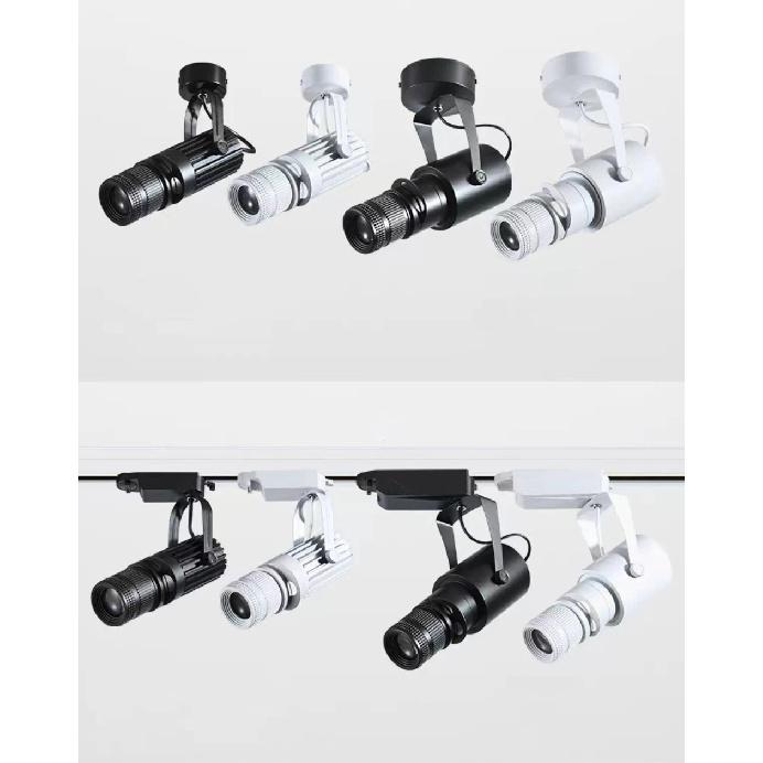 Theater Stage Zoom Spotlights, LED Focus Logo Projector Track Lights,Industrial Gobo Lights for Company Restaurant Store Wedding