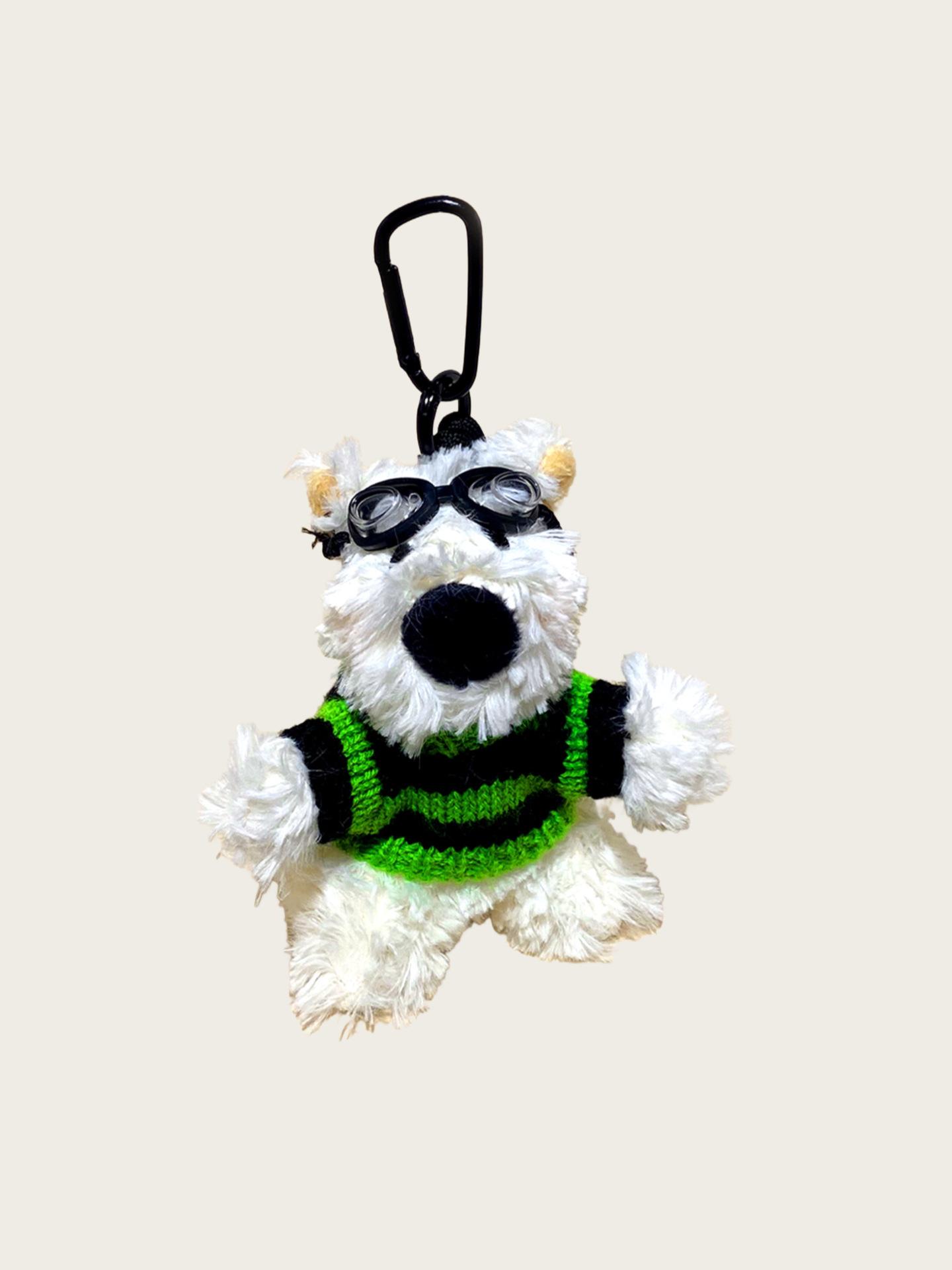 Cute Scribbled Puppy Bag Pendant Plush Doll Keychain Schoolbag Pendant Couple Girlfriend Gift