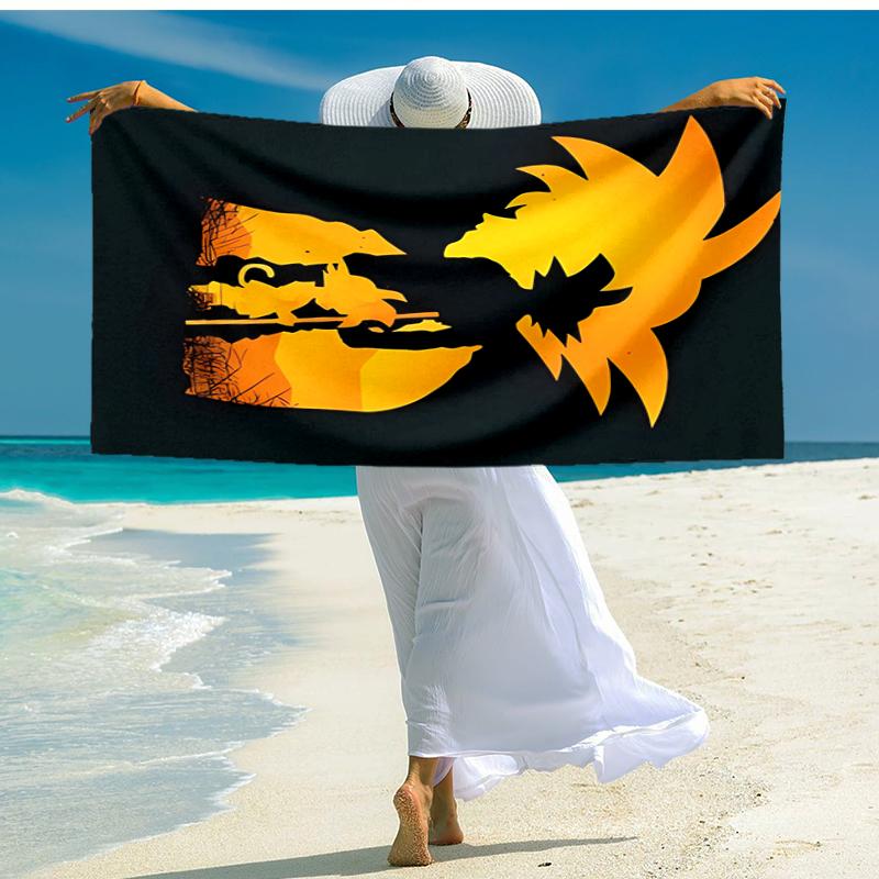 Ultra-Soft Beach Towel with Dragon Ball Theme,Ideal for Pool - Camping, Diving - Perfect Travel Essential, Vibrant Beach Towel.