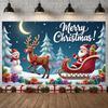 Christmas Decoration Colorful Presents Holiday Banner Santa Claus Banner Santa Sleigh Snowman Banner For Winter Festival Holiday