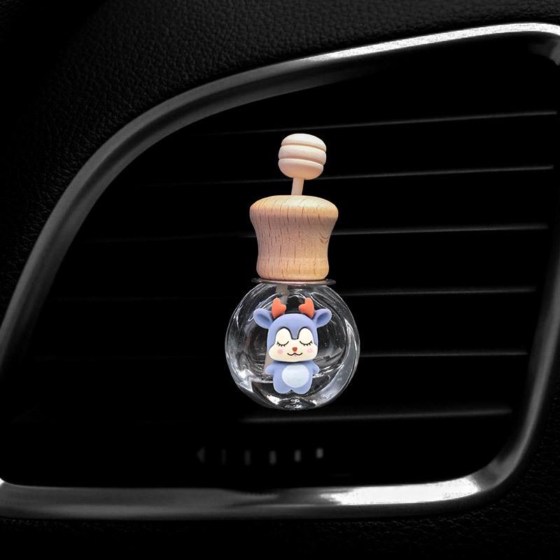 Cartoon Car Air Vent Perfume Bottle Clip - Cute Glass Interior Decoration Freshener