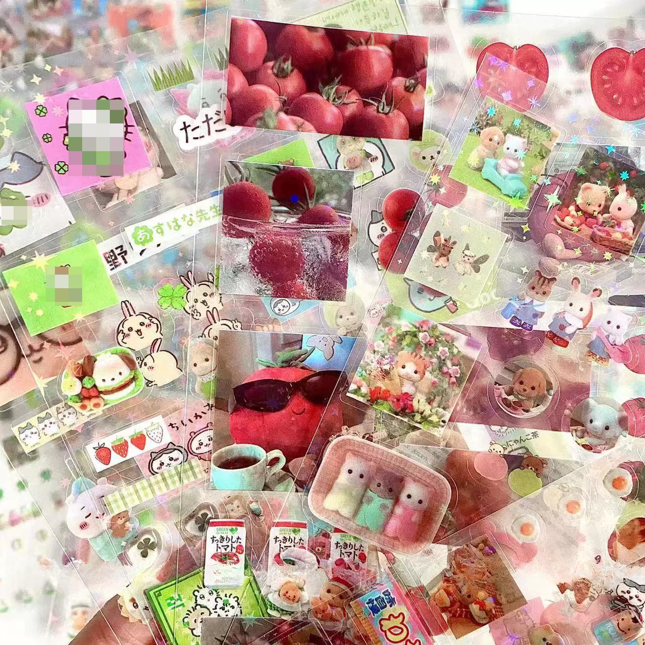 

Милый мультфильм лазерный блестящий скрапбукинг-стикер DIY Decro сладкие аниме животные дневниковые наклейки Kawaii канцелярские наклейки