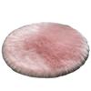 White Fluffy Round Faux Wool Rug for Living Room or Bedroom