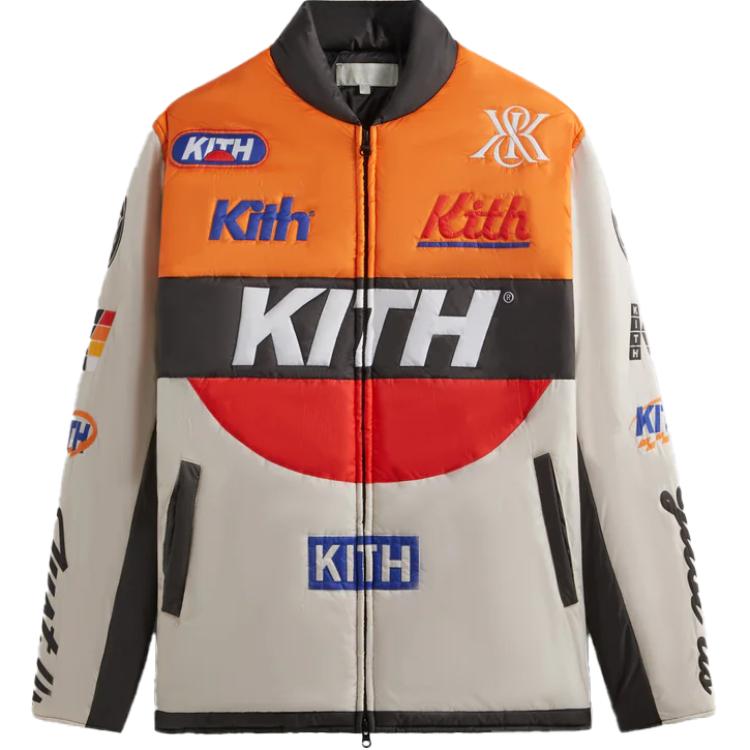 Kith Full Zip Brixton Puffed Shirt Jacket Sandrift Men Outerwear Multi-Color KHM010651-104