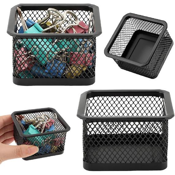 Paper Clip Holder for Desk, Paperclip Holders Mesh Paperclip Dispenser Organizer for Desk Binderclip Bobby Pin Holder Container for Home Office