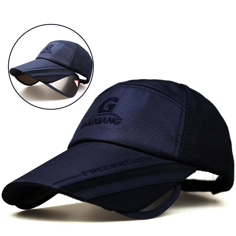 Hat Men's Summer Brim Retractable Sun Hat Women's Sunscreen Fishing Cold Hat Korean Sun Hat Outdoor Baseball Cap