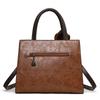 Elegant Faux Leather Tote Bag with Flower Decoration and Adjustable Shoulder Strap