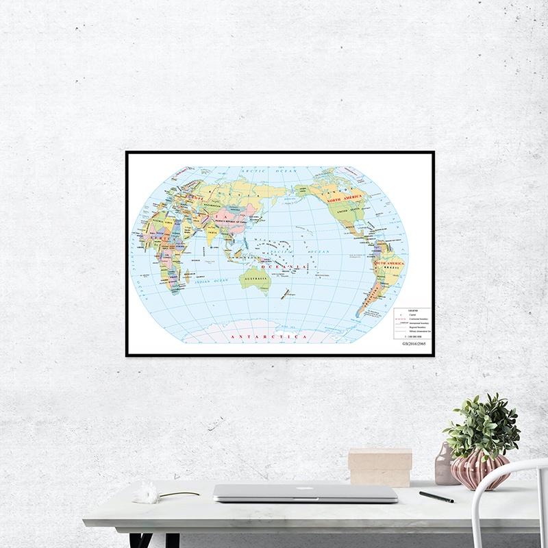 The World Map In English -political Distribution Map,Learning Teaching Supplies,Wall Decor,Travel Supplies