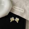 Zircon Metal Love Stud Earrings Women'S High Sense Light Luxury Elegant Personality Simple Versatile Temperament Fashion Earrings