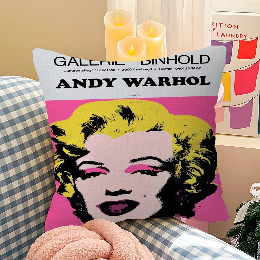 A-Andy W-Warhol Pillow Gift Home Office Decoration Bedroom Sofa Car Cushion Cover Case 45x45