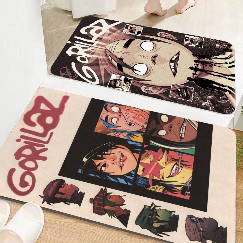 Virtual Anime Rock Band Gorillaz Floor Mat Rectangle Anti-slip Home Soft Badmat Front Door Indoor Outdoor Mat Hotel Decor Mat