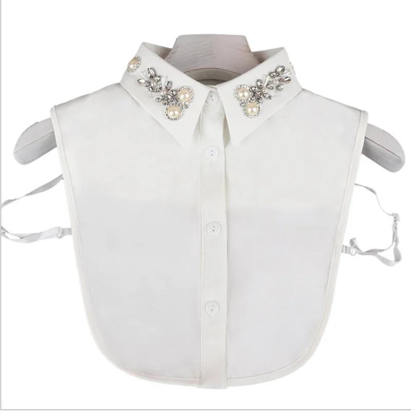 Dámská móda Kraagie Umělé perly Kostým Dámský límec Falešné Faux Goliéry Falešný límec Výztuhy Šifon Háčkování Odnímatelný límec Potřeby