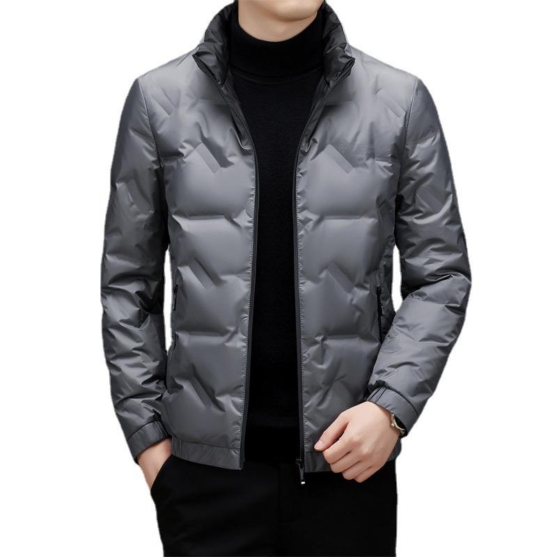 Light and Thin Down Jacket for Middle-aged Men, Casual Short Duck Down Winter New Style Men's Warm Stand-up Collar Fashionable Down Jacket
