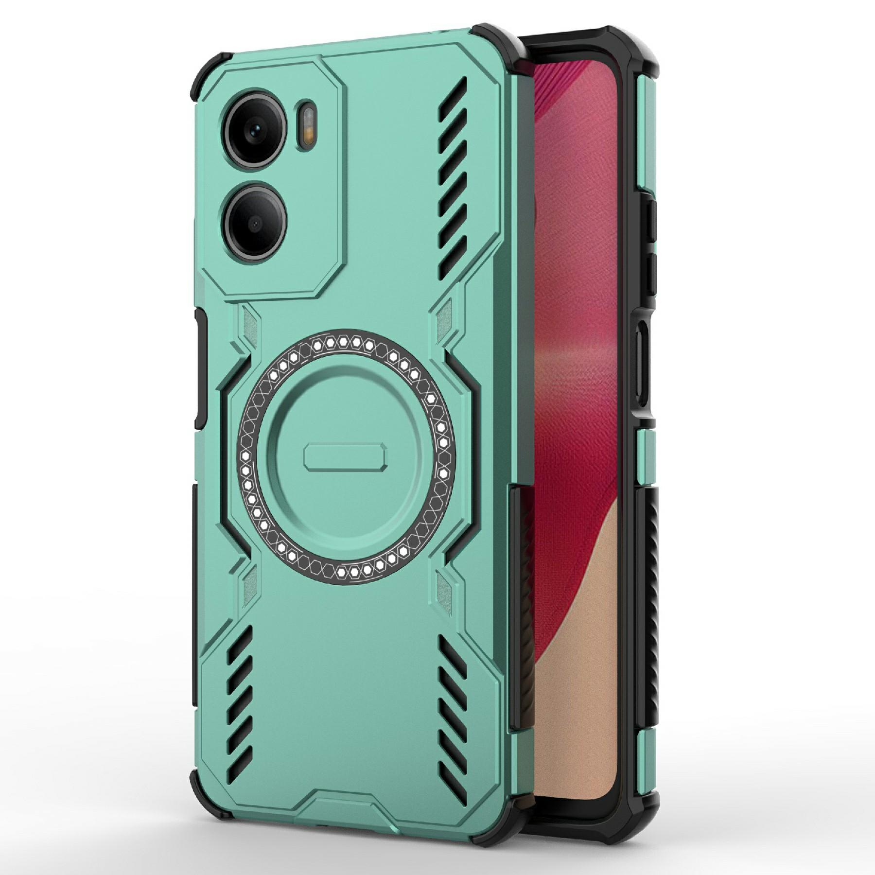 

For Motorola Moto G05 4G Magnetic Case Butterfly Armor Hollow Heat Dissipation PC + TPU Phone Cover
