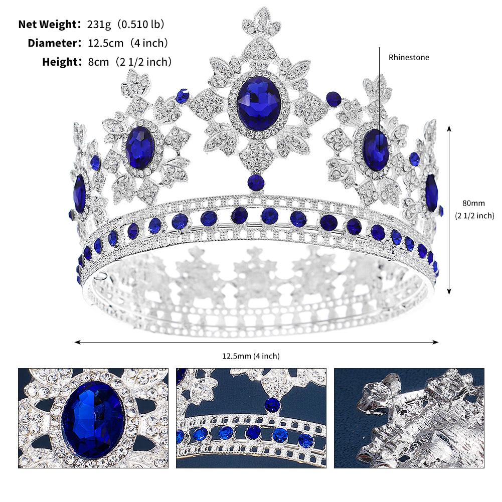 Halloween Party Fairytale Kingdom Happy Wedding Retro Color Crystal Rhinestone Tiaras Coronas Bride Wedding Crown for Bride