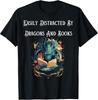 Funny Mythical Easily Distracted by Dragons and Books T-Shirt
