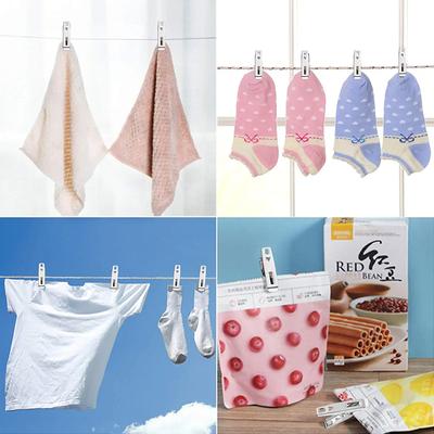 10/20Pcs Stainless Steel Clothes Pegs Washing Clips Household Sealing Clip Windproof Clips Hang Pins Metal Clips Clamps