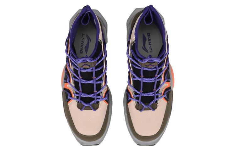 Li Ning Essence Synthetic Leather, Textile Cushioning Lightweight Abrasion Resistant Slip Resistant High top AGBP089-2