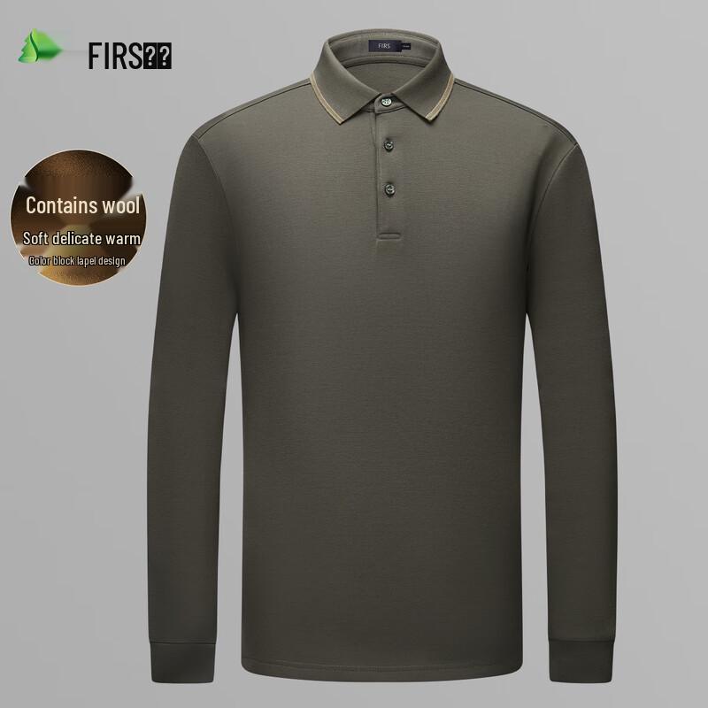 FIRS Men s Wool Blend Long Sleeve Polo Shirt L