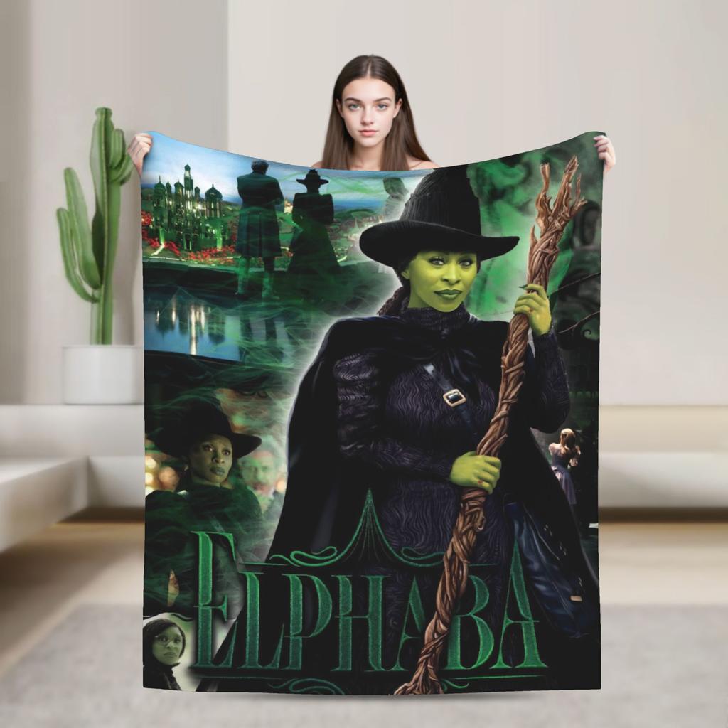 Elphaba Wicked For Good Flannel Blanket Defy Gravity Fashion Throw Blanket for Sofa Bedding Lounge 150*125cm Bedspread