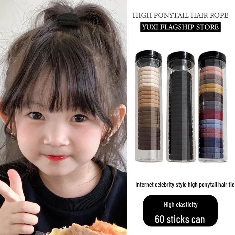 2023 Girls' Black High Ponytail Hair Tie - Rubber Band Headdress Accessory