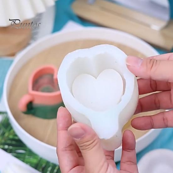 Stampi per cornici per foto in resina Stampi epossidici in silicone a forma di cuore per la fusione di decorazioni per la casa di nozze fai da te Fiore – acquista a