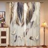 2 Pieces, Feather Curtains - Semi Blackout - Suitable for Living Room, Bedroom, Kitchen, Home Decoration