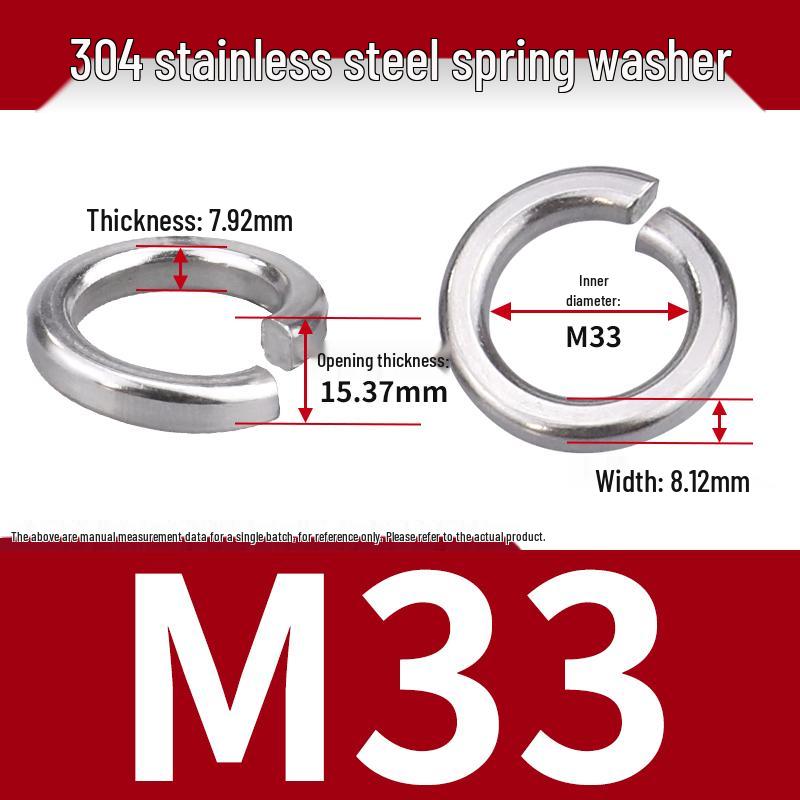 Stainless Steel & Blackened Carbon Steel Spring Washers (M1.6-M42) Elastic Open Washers