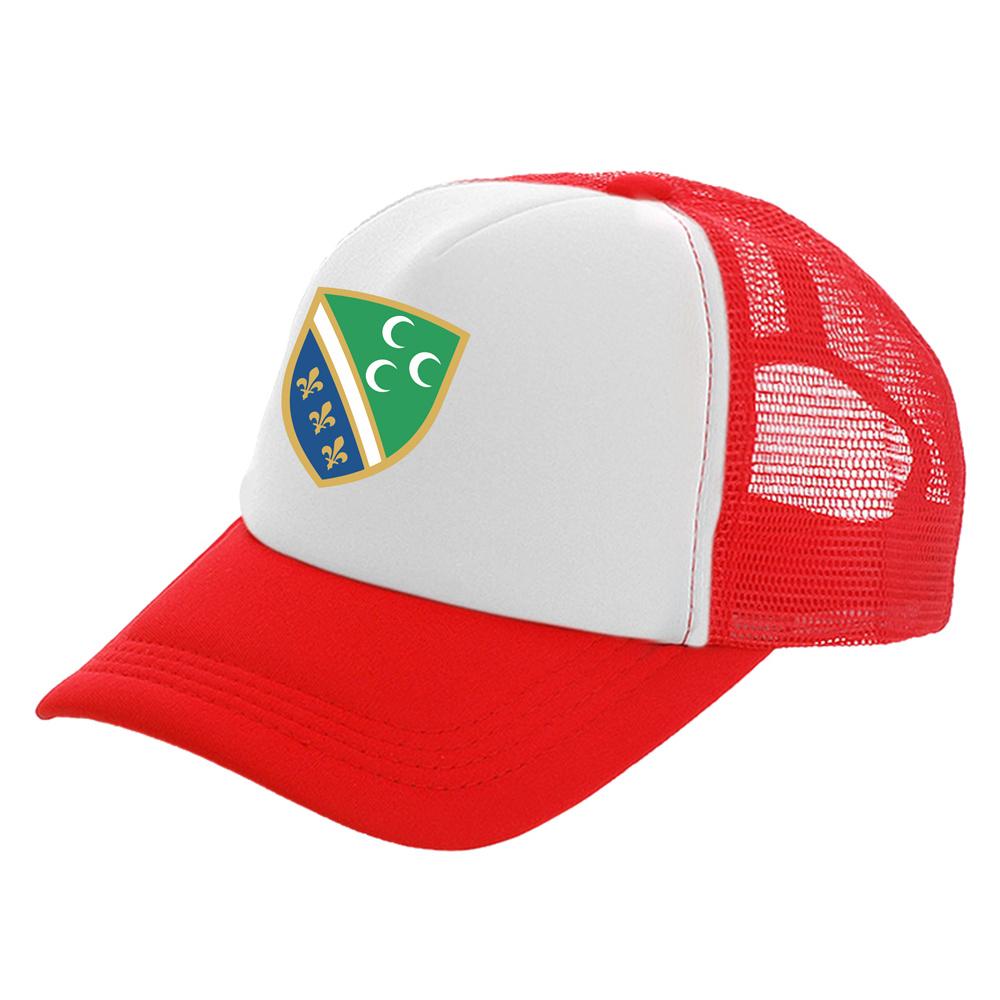 Bosniak National Flag In Sandzak Trucker Cap Summer Unisex Cool Bosnia Baseball Caps Unisex Mesh Net Hats