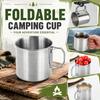 304 Stainless Steel Collapsible Camping Cup Portable Outdoor Folding Water Cup Hiking Mug 500ml 9 5cm Durable Lightweight
