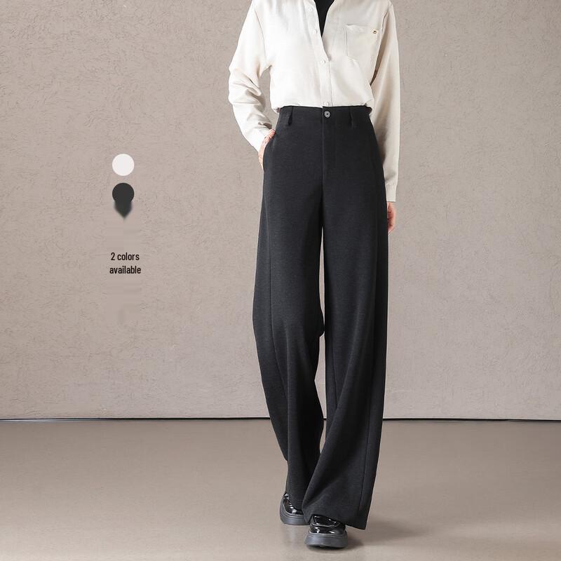 Women's Premium Acetate Wool Blend Wide-Leg Trousers