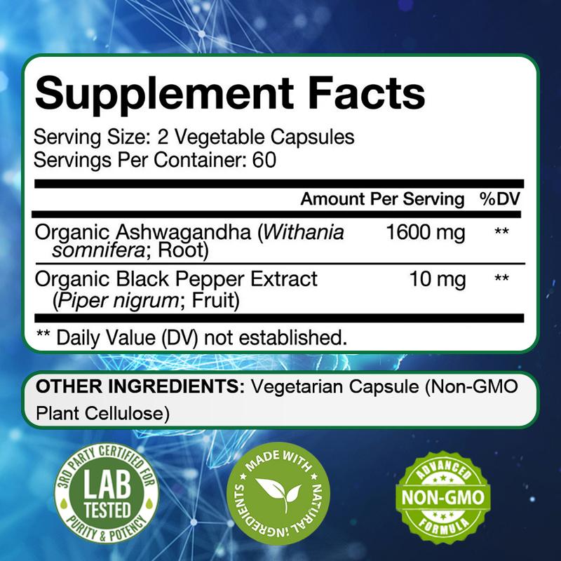 Organic Herbal Extracts Supplements Black Pepper Extract 10 Mg 120 Capsules