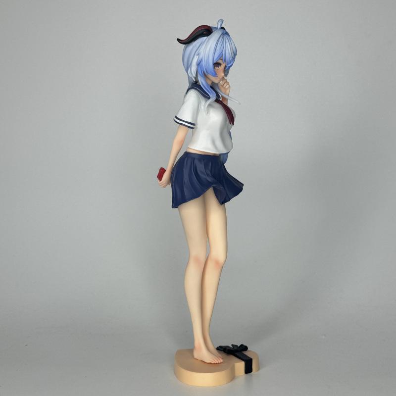 Anime Figure Ganyu Figures School Uniform Ganyu Kawaii Girl Figurine Pvc Statue Model Doll Room Ornament Collection Toy